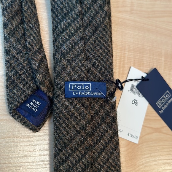 Polo Handmade 100% Wool Glen Plaid Tie - Picture 4 of 5